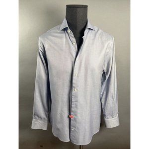 Suitsupply Traveller Blue Mini-Gingham Check Shirt 42 16.5